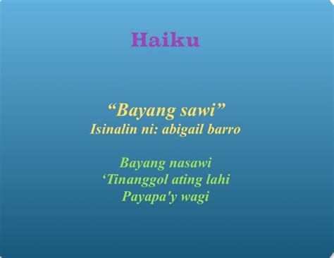 Halimbawa ng Haiku(5.